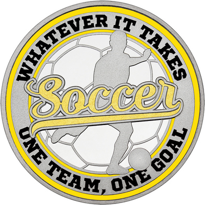Gold "Soccer" with Yellow Outer Circular Borders